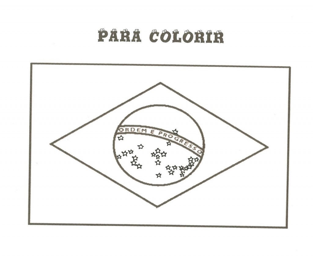 Bandeira Do Brasil Para Colorir E Pintar