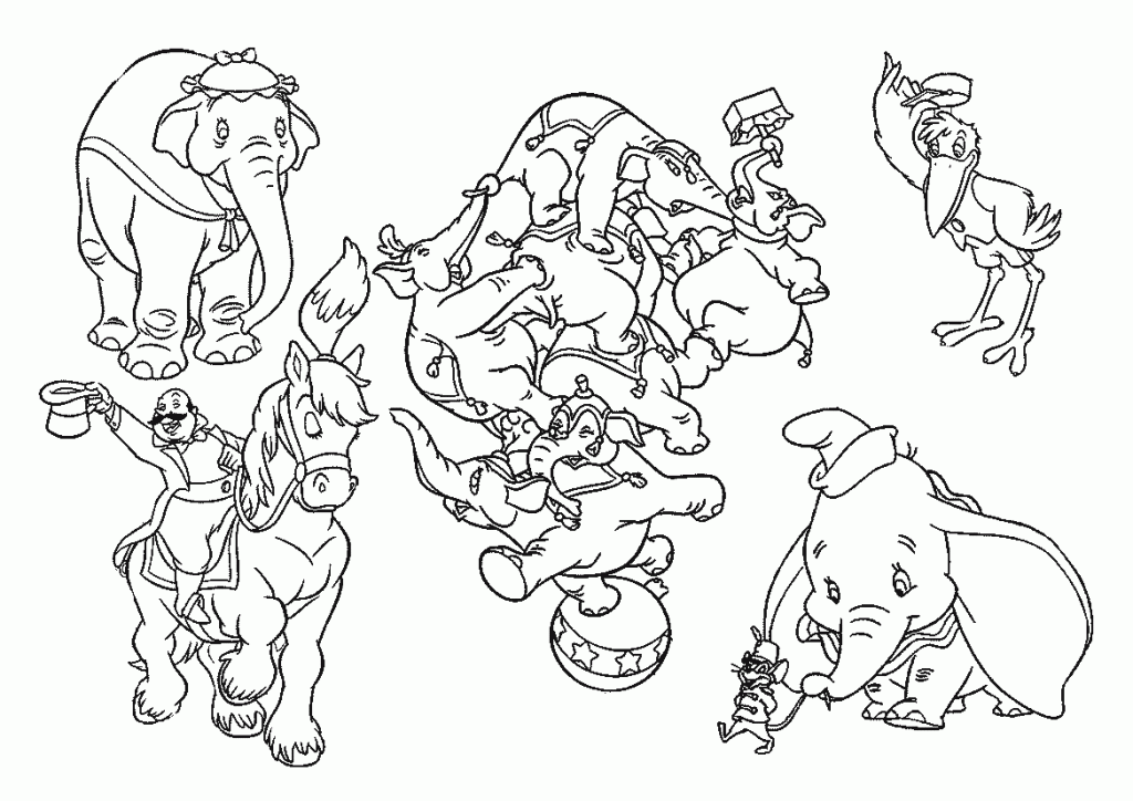 Desenhos Do Dumbo Para Colorir E Pintar