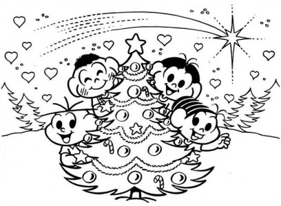 Desenhos Para Colorir De Natal Turma Da Monica