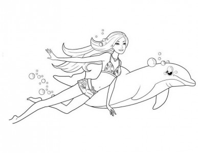 Desenho Da Barbie Sereia Para Colorir