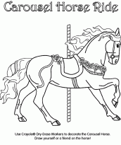 Desenho de Emoji de Cavalo Carrossel para colorir