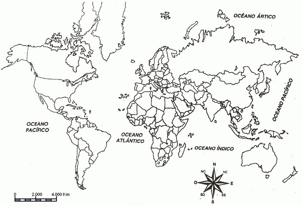 Mapa Mundi Para Colorir 