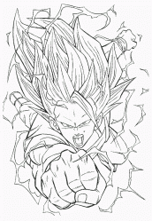 Goku para colorir levantando - Imprimir Desenhos