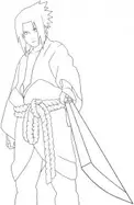 Sasuke Caminhando para colorir