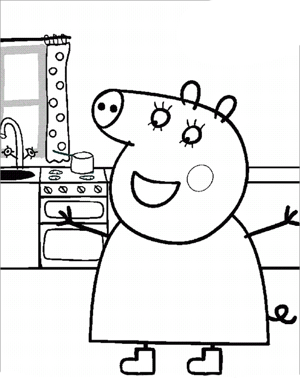 mamae da peppa pig para pintar