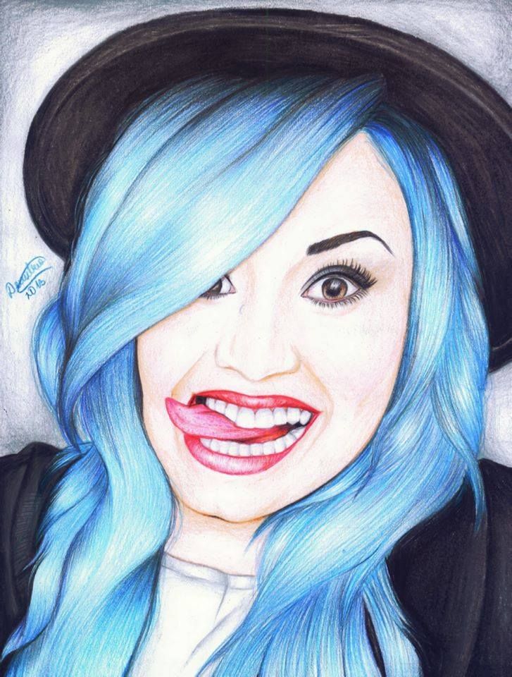 Desenho da Demi lovato kawai para colorir