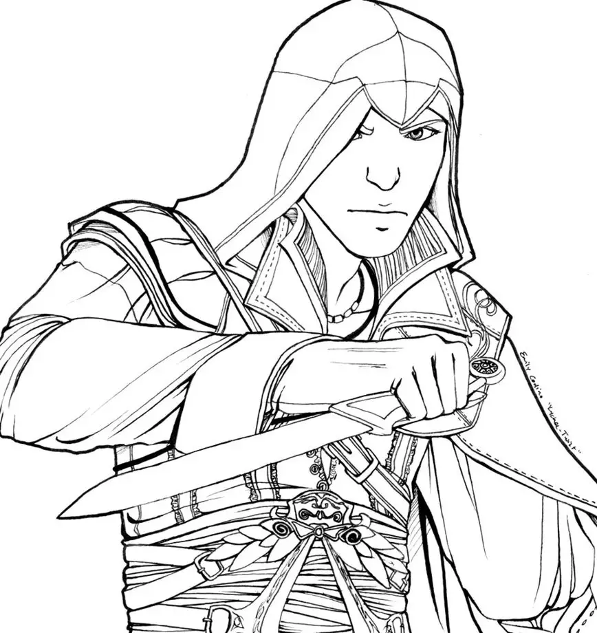 Creed Assassin Colorir Coloring Desenhos Coloriage Roblox Altair Kleurplaat...