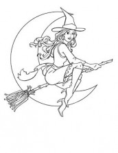 Desenhos para colorir de desenho de uma bruxa feia comendo uma barata para  colorir 