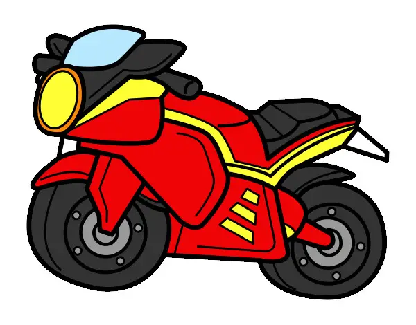 Desenho para colorir de moto · Creative Fabrica