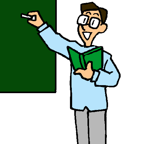 Desenho de professor de desenho animado para colorir